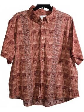 Saddlebred Classic Fit Men's Button-Up Shirt with Abstract Pattern Size 3X